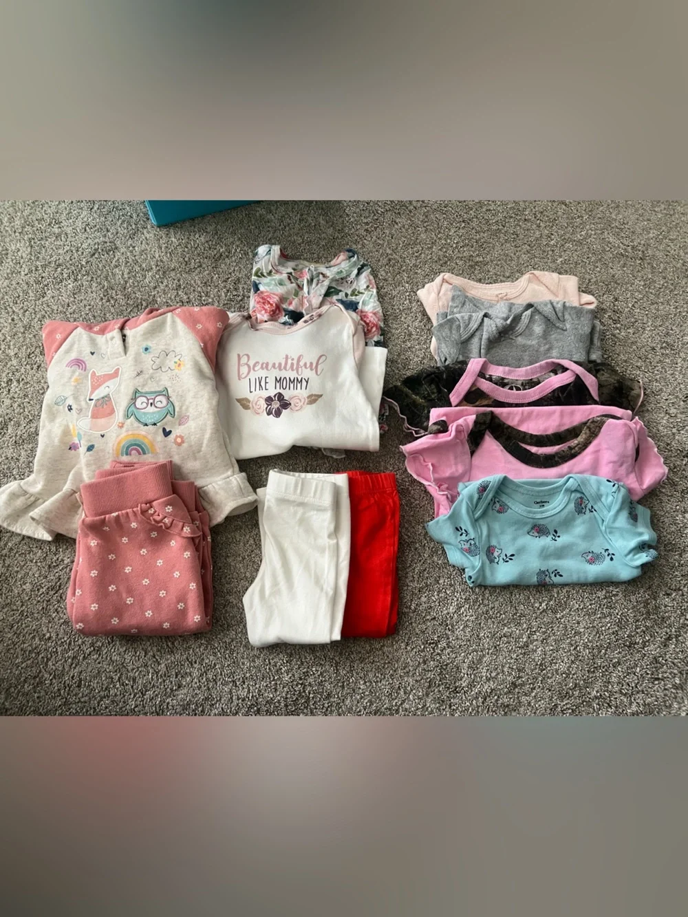 Carter's Pink, White & Aqua Girls Top and Pajama Mix